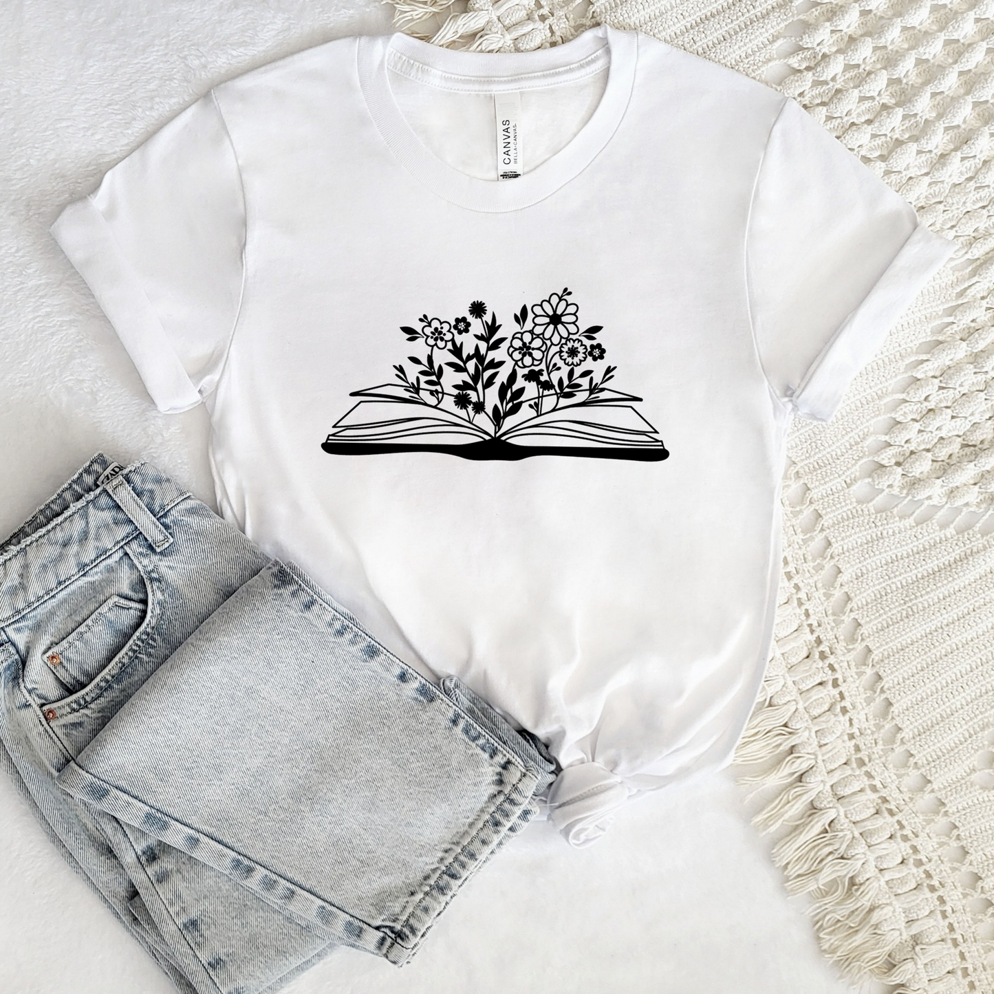 Flower Book Tee - Stitch Squad Co