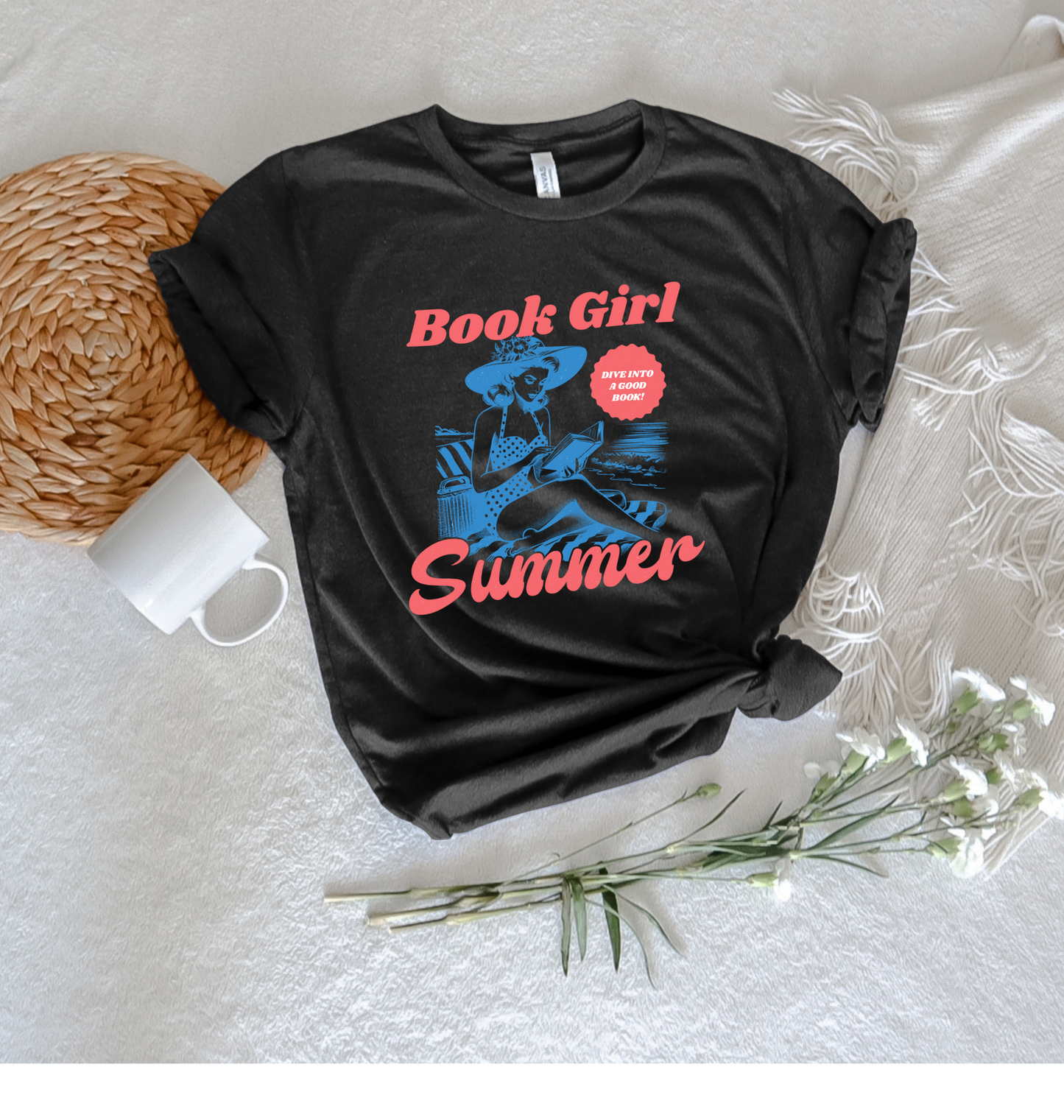 Retro Book Girl Summer Tee