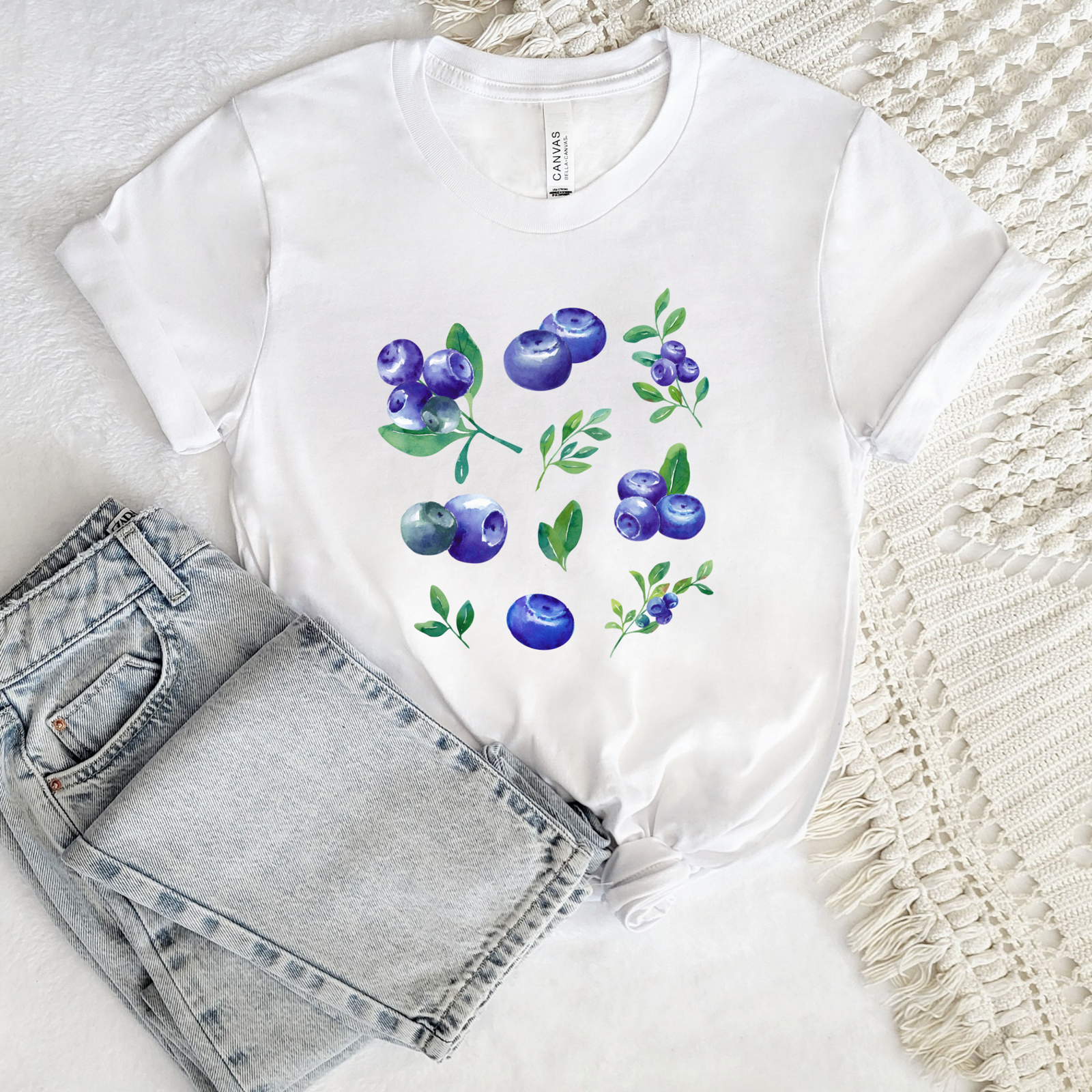 Illustrated Blueberry Tee - Stitch Squad Co