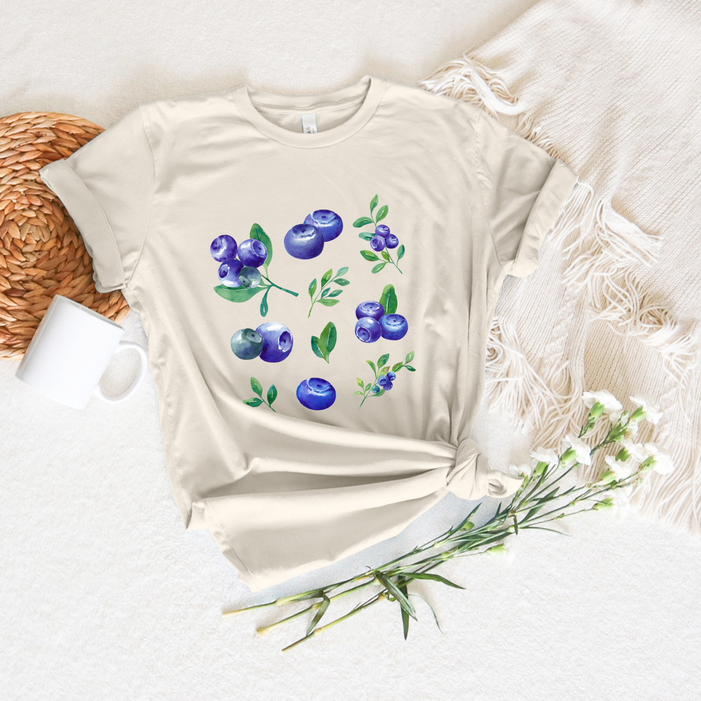 Illustrated Blueberry Tee - Stitch Squad Co