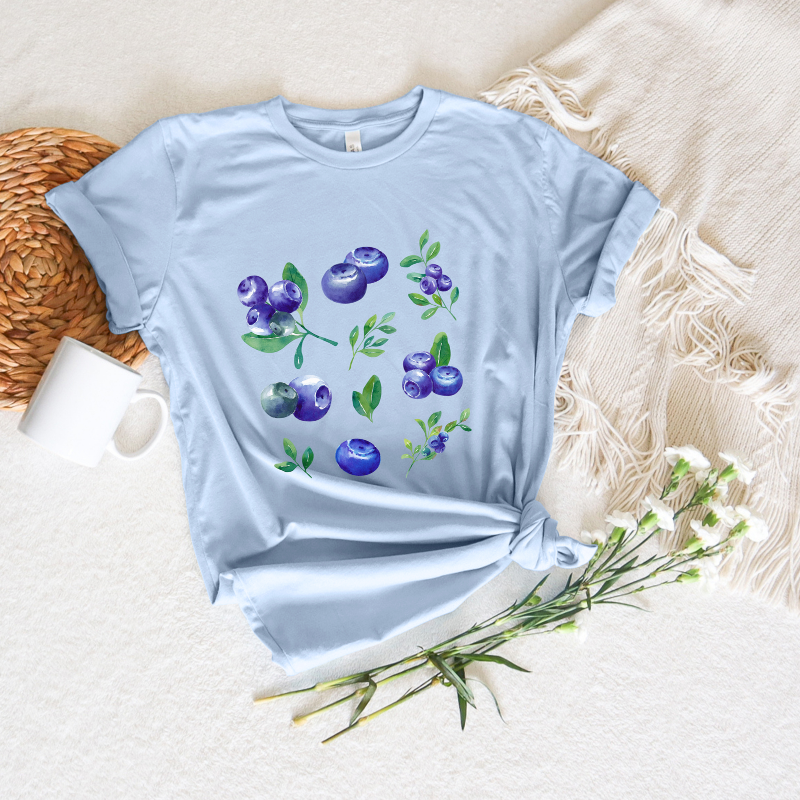 Illustrated Blueberry Tee - Stitch Squad Co