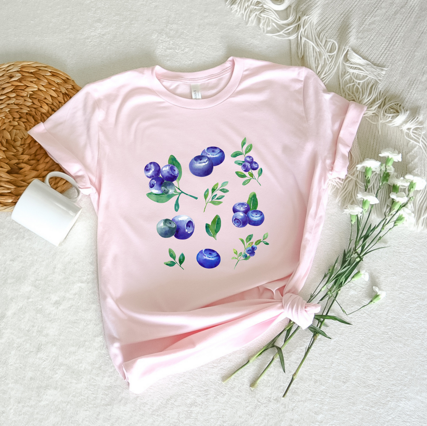 Illustrated Blueberry Tee - Stitch Squad Co