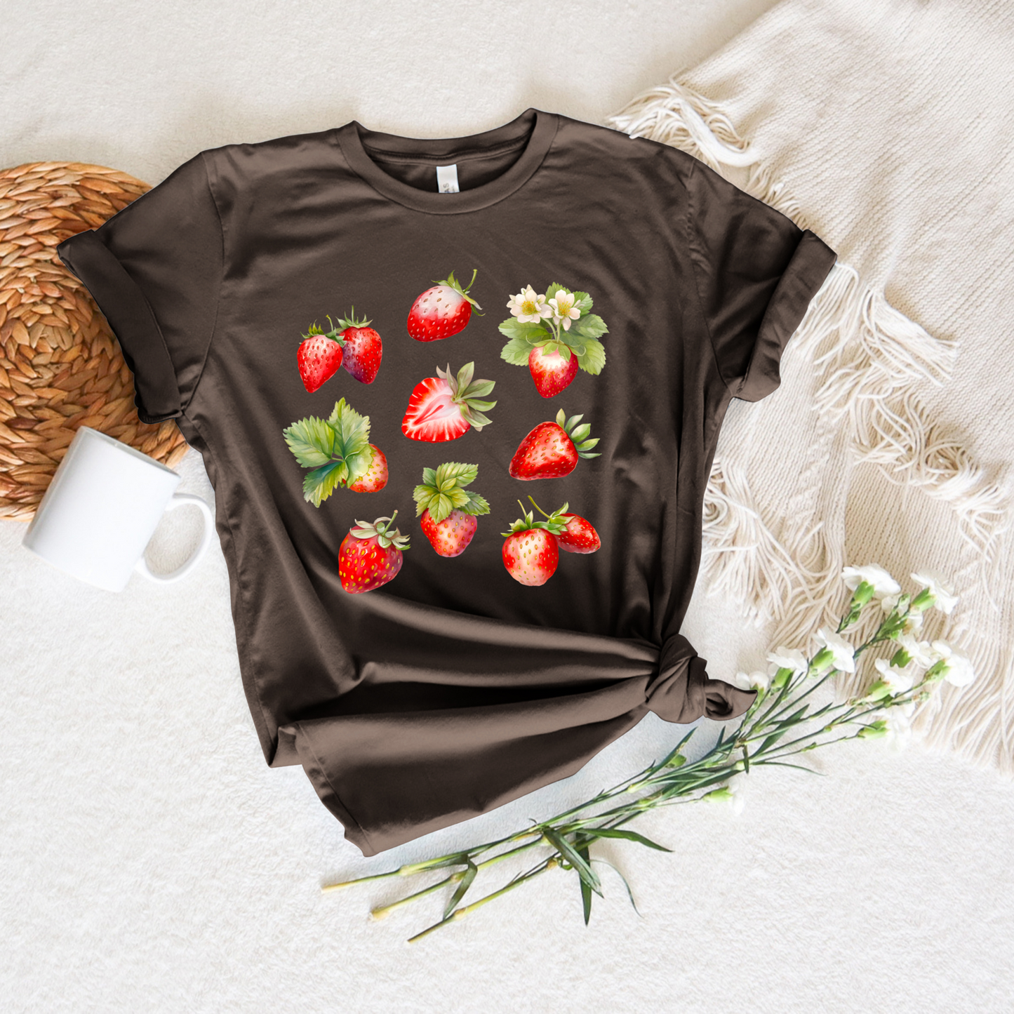 Illustrated Strawberry Tee - Stitch Squad Co