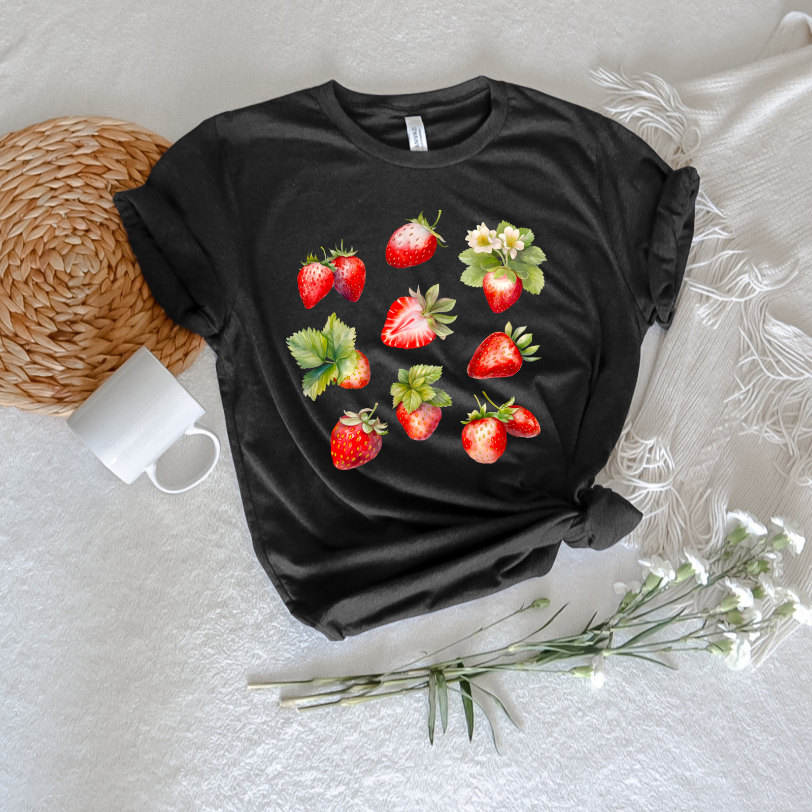 Illustrated Strawberry Tee - Stitch Squad Co