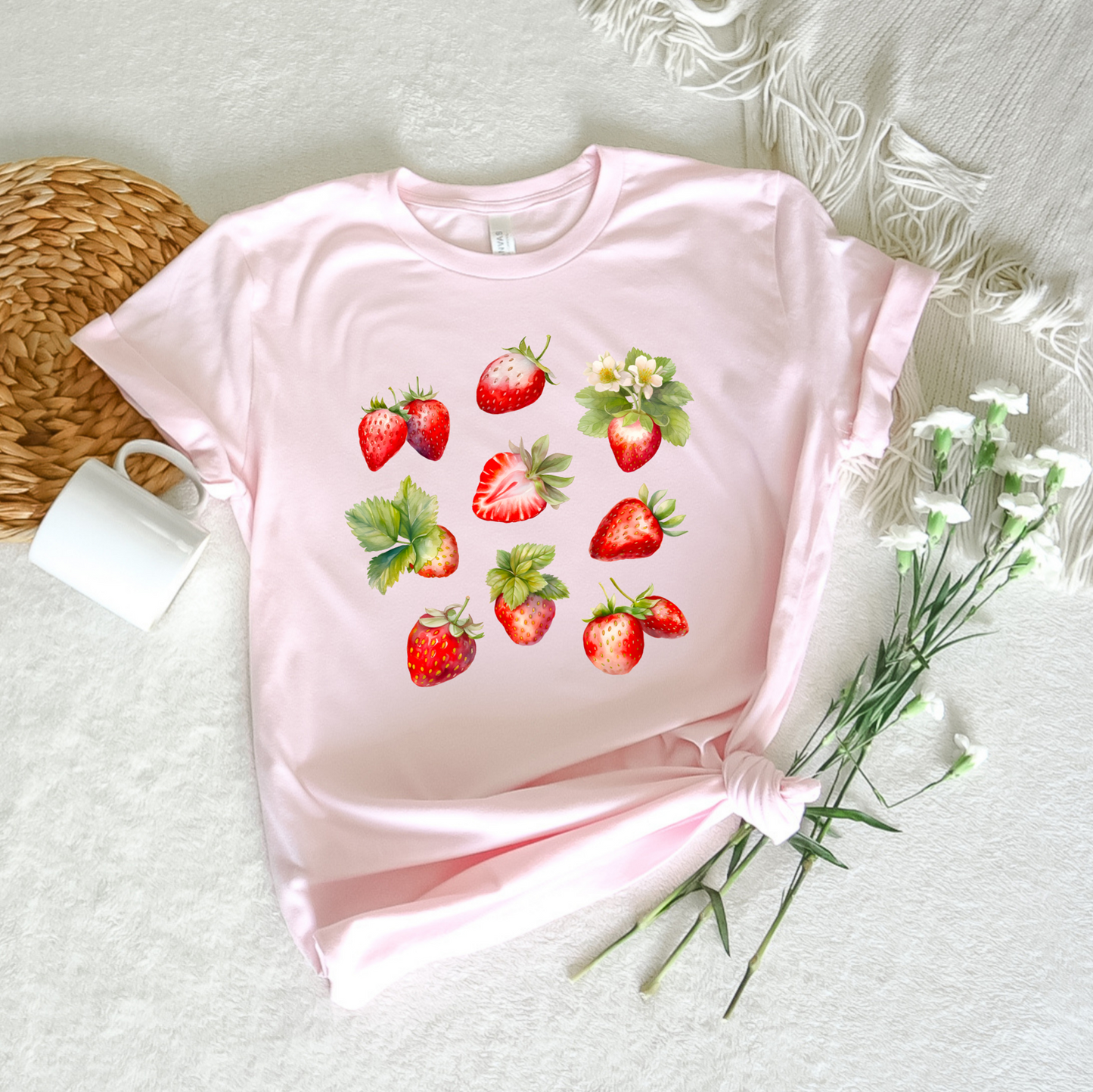 Illustrated Strawberry Tee - Stitch Squad Co