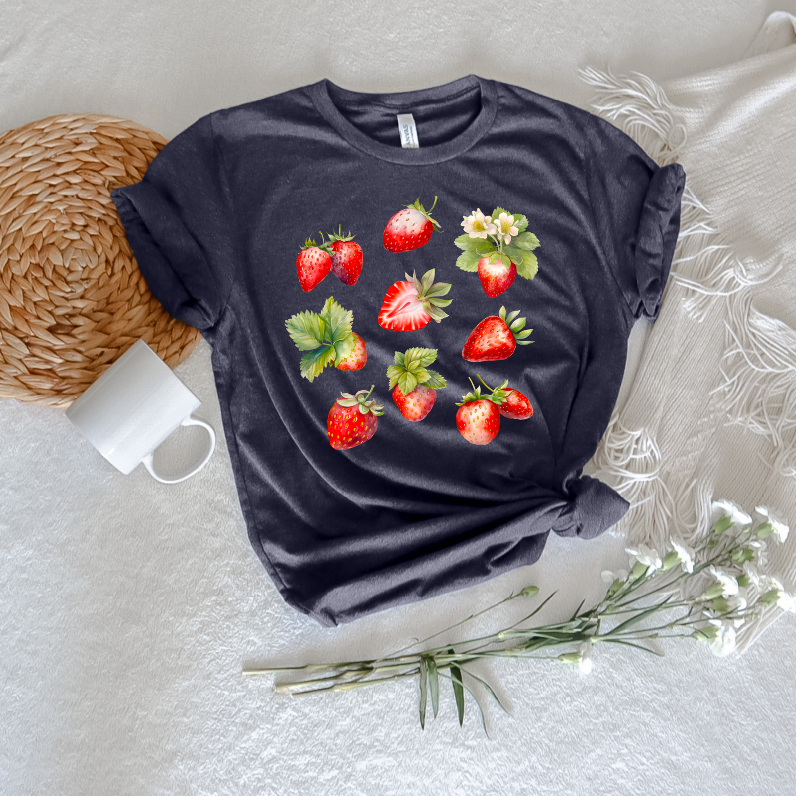 Illustrated Strawberry Tee - Stitch Squad Co