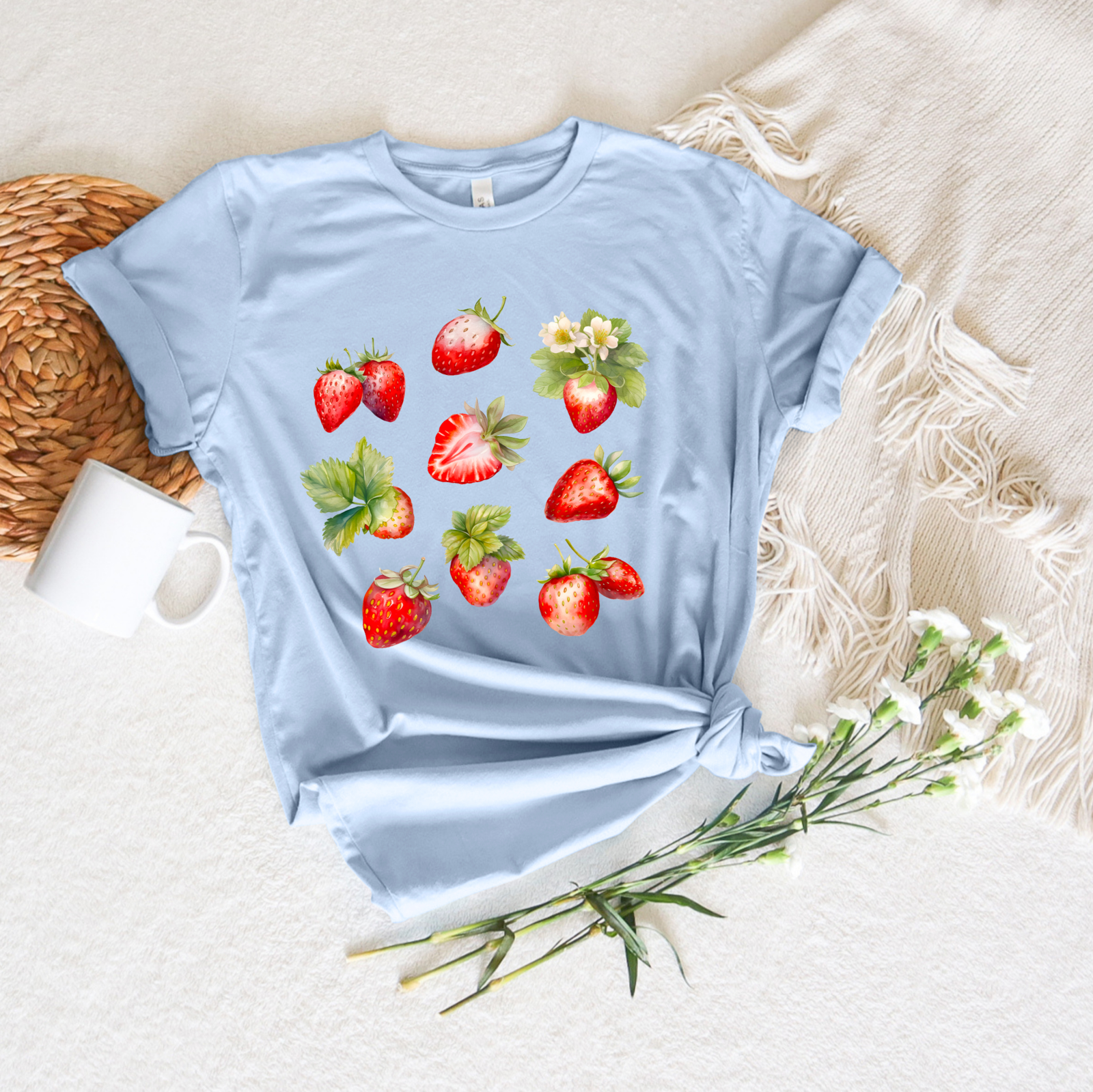 Illustrated Strawberry Tee - Stitch Squad Co