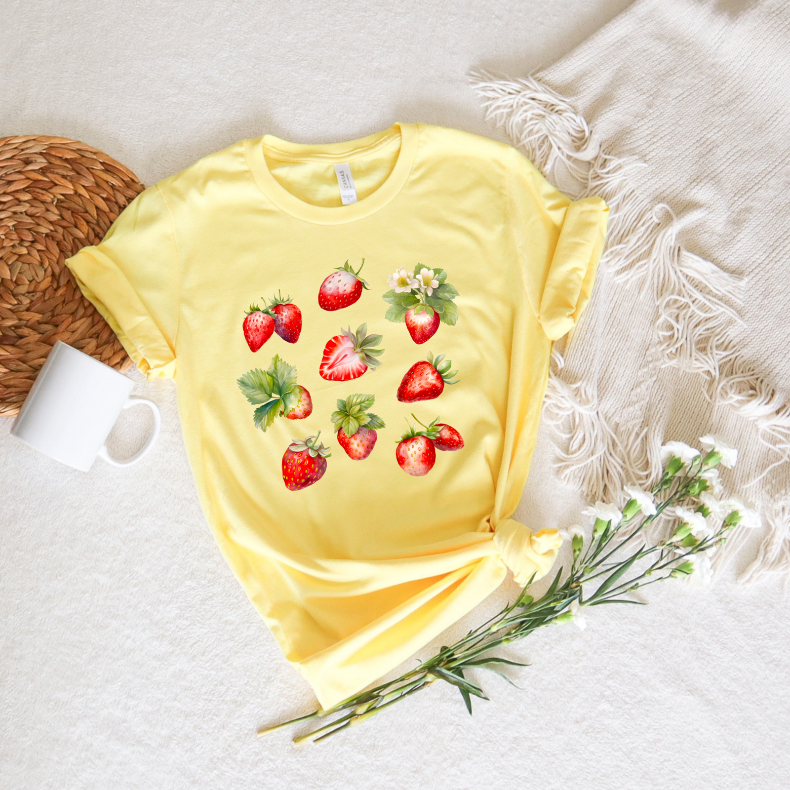 Illustrated Strawberry Tee - Stitch Squad Co