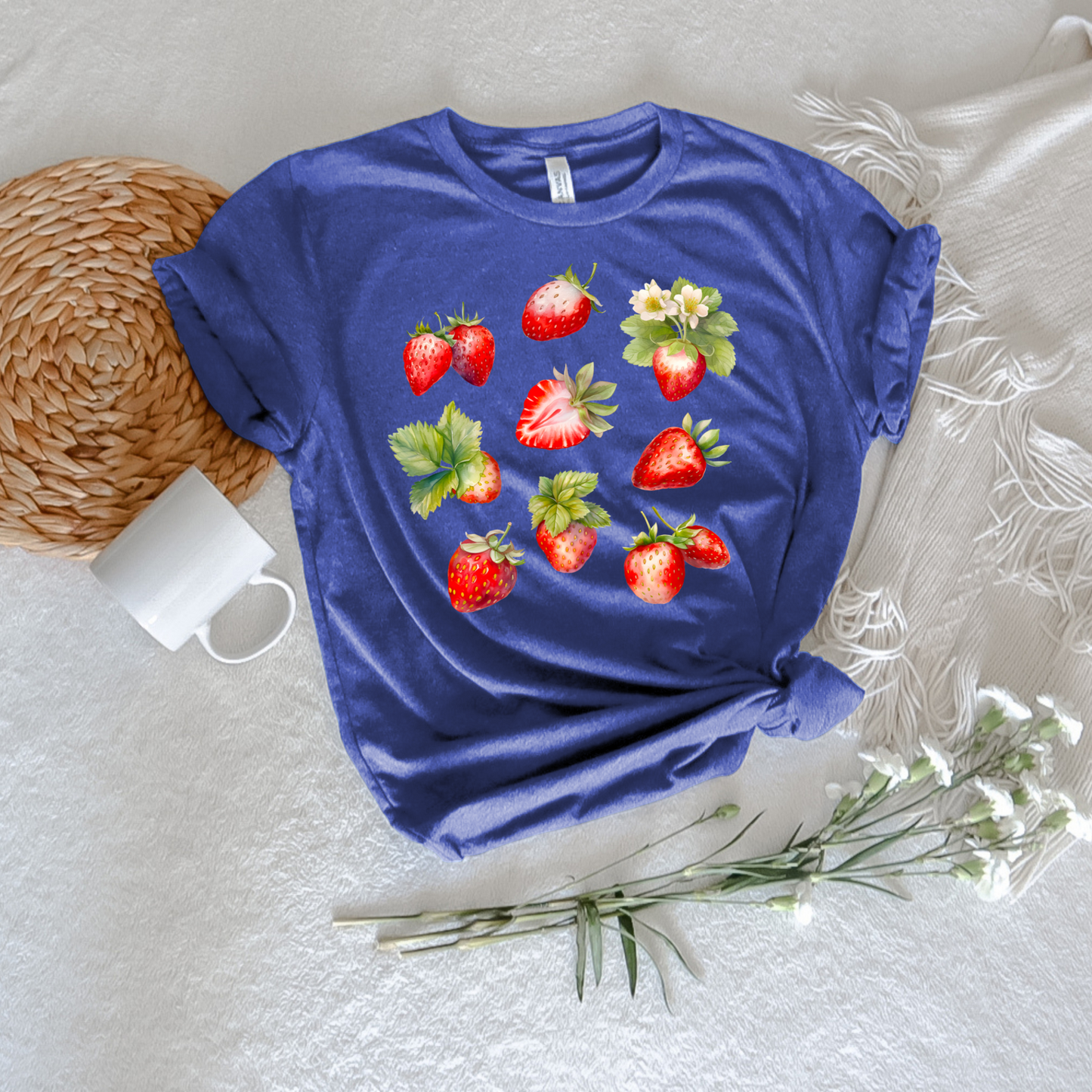 Illustrated Strawberry Tee - Stitch Squad Co