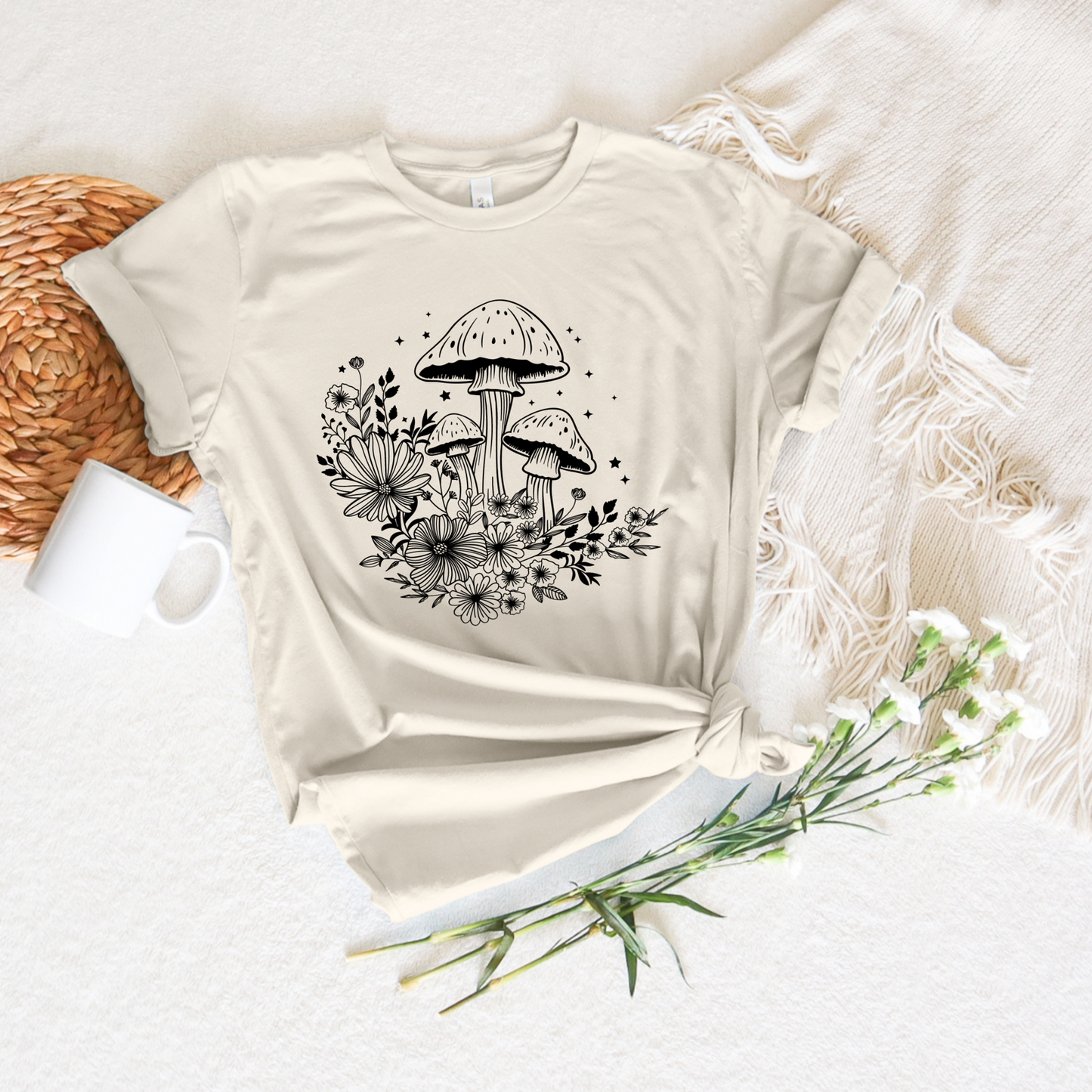 Mushroom Flower Tee - Stitch Squad Co