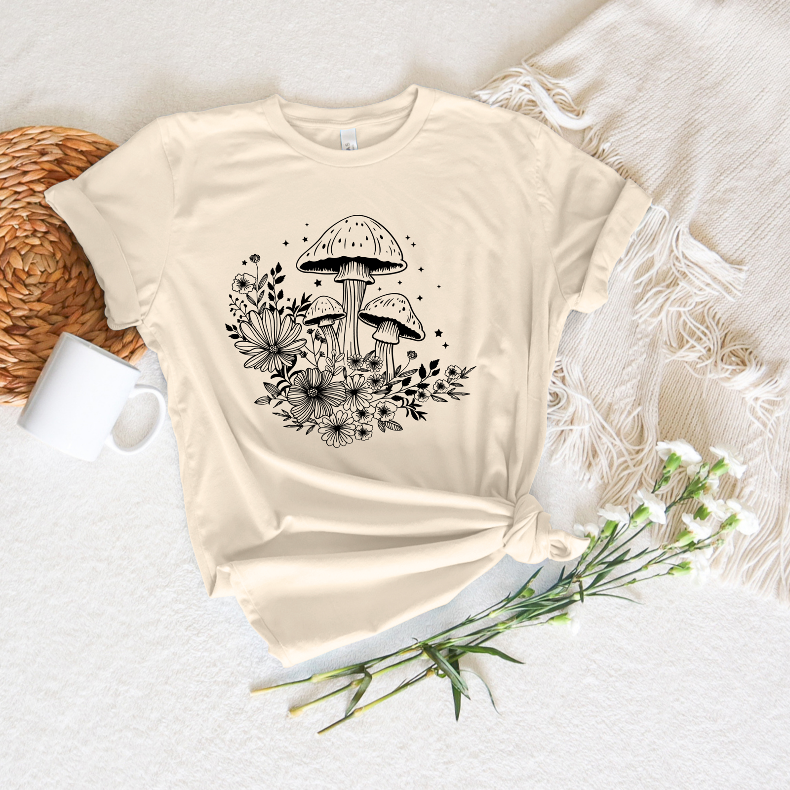 Mushroom Flower Tee - Stitch Squad Co