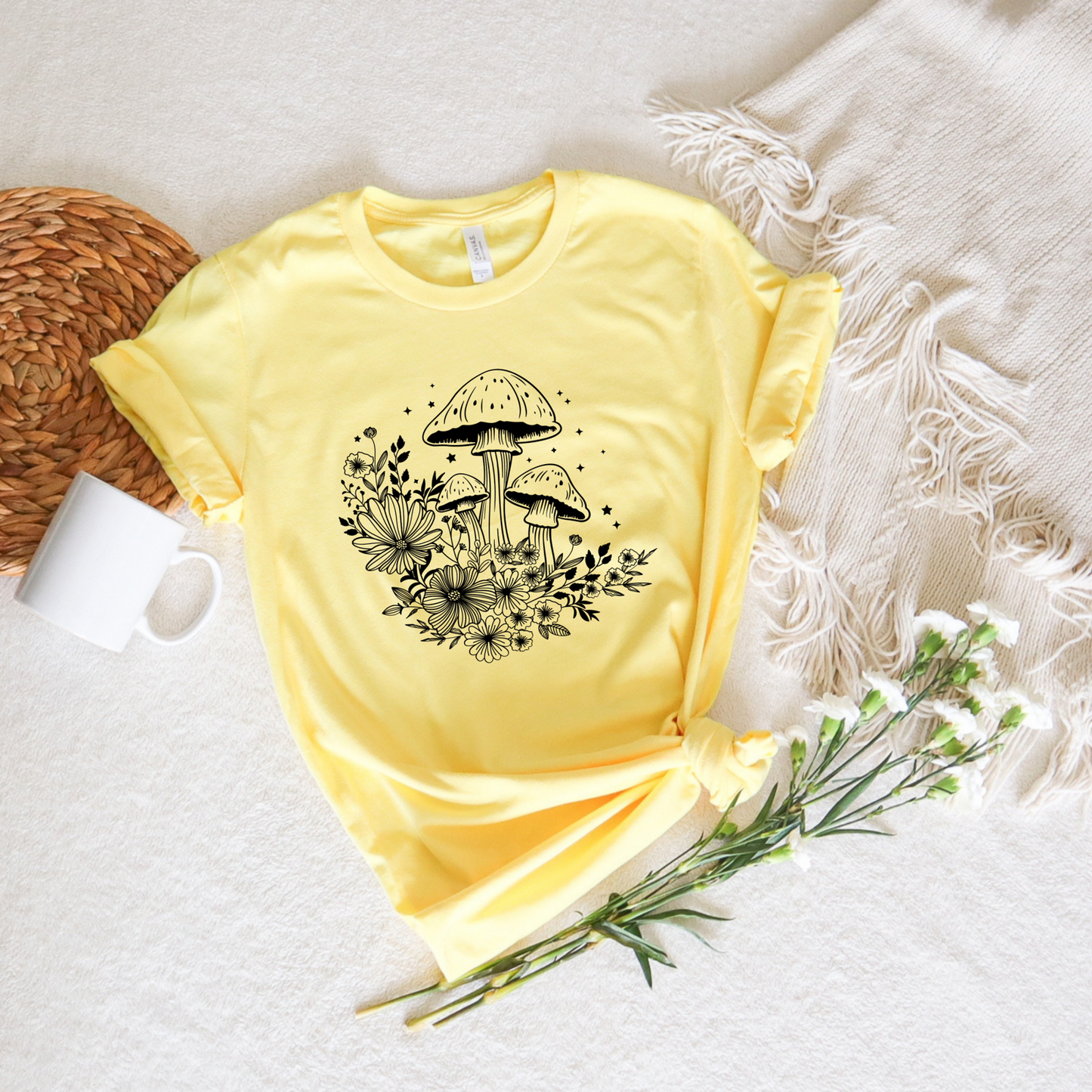 Mushroom Flower Tee - Stitch Squad Co