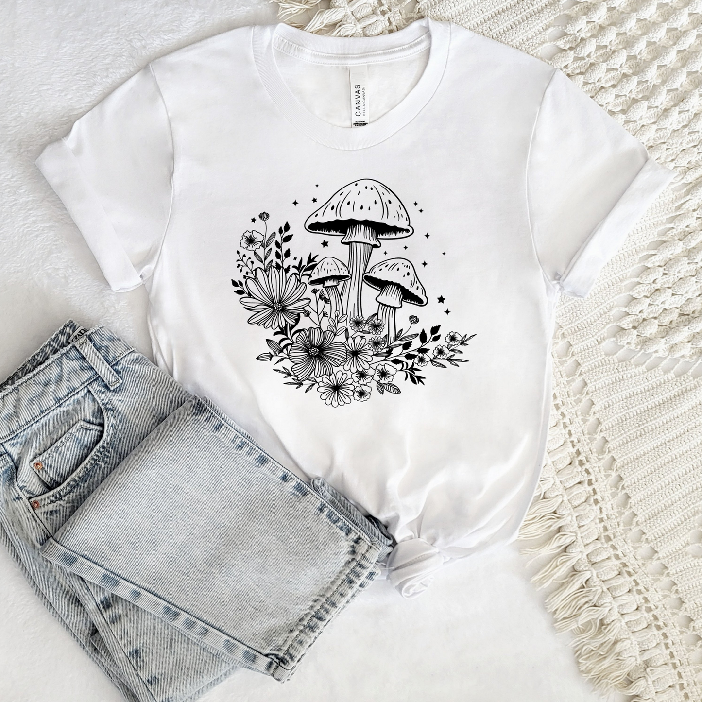 Mushroom Flower Tee - Stitch Squad Co