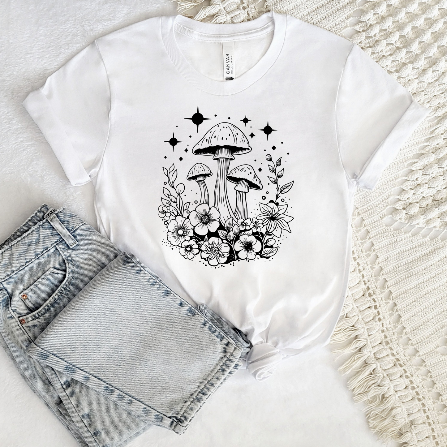 Mushroom Sparkle Tee - Stitch Squad Co