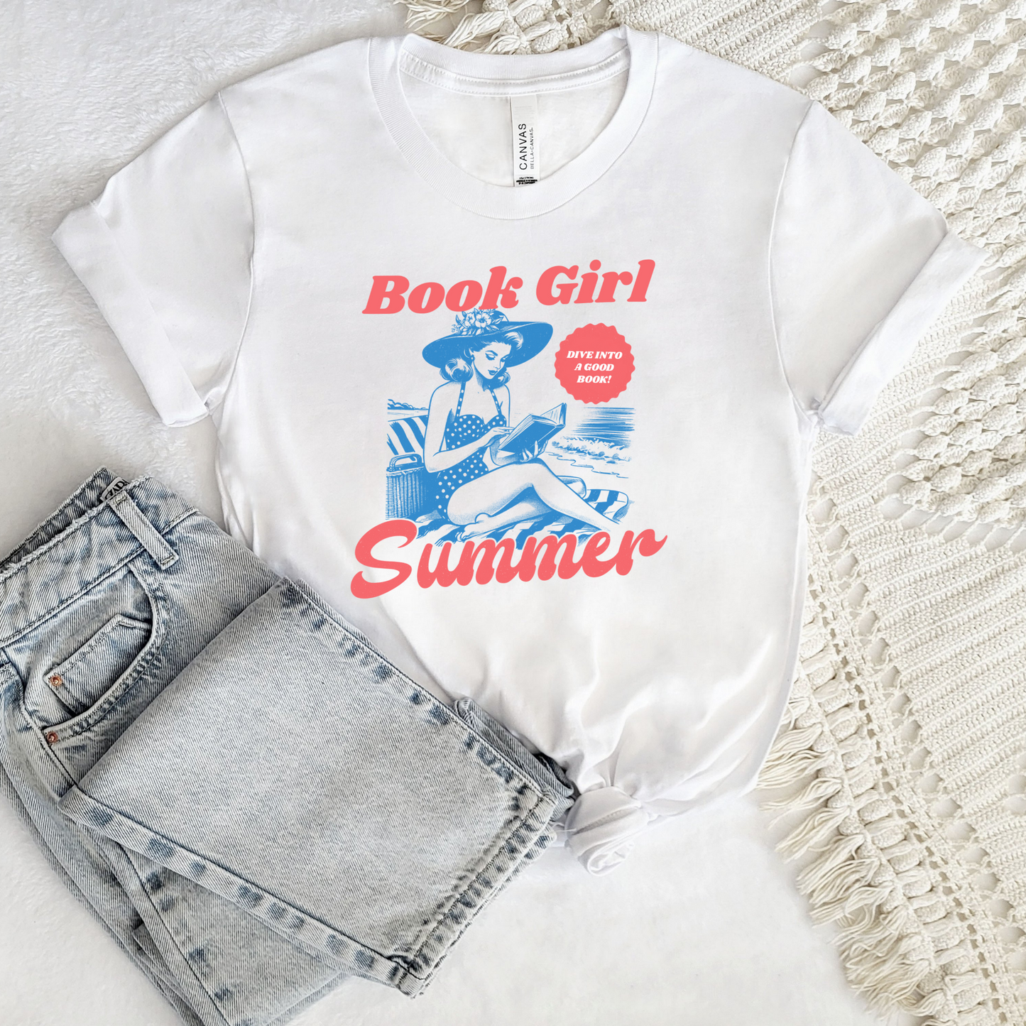 Retro Book Girl Summer Tee