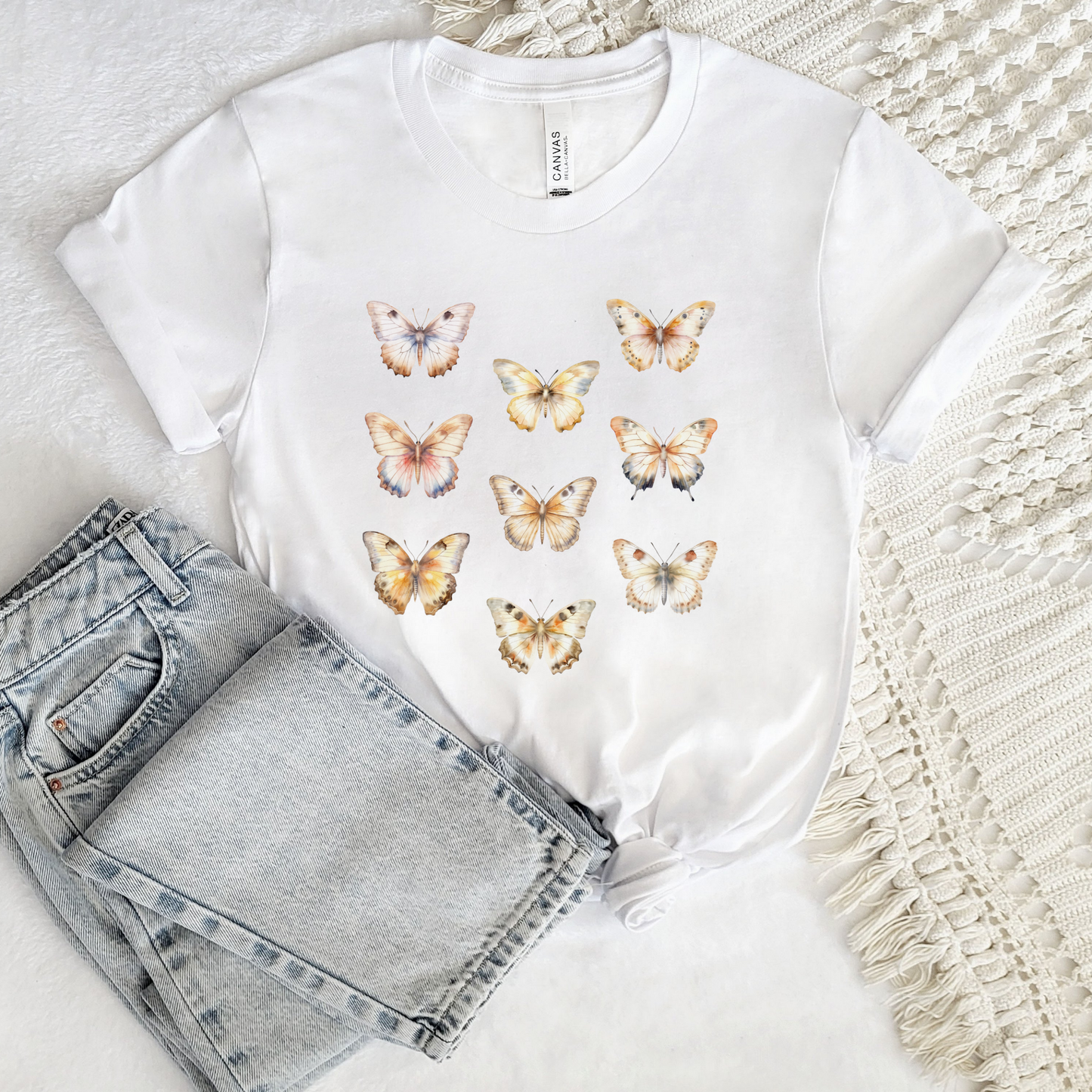 White Butterfly Tee