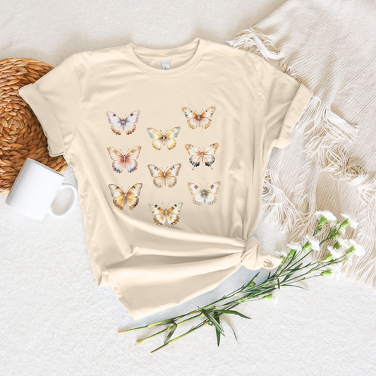 White Butterfly Tee - Stitch Squad Co