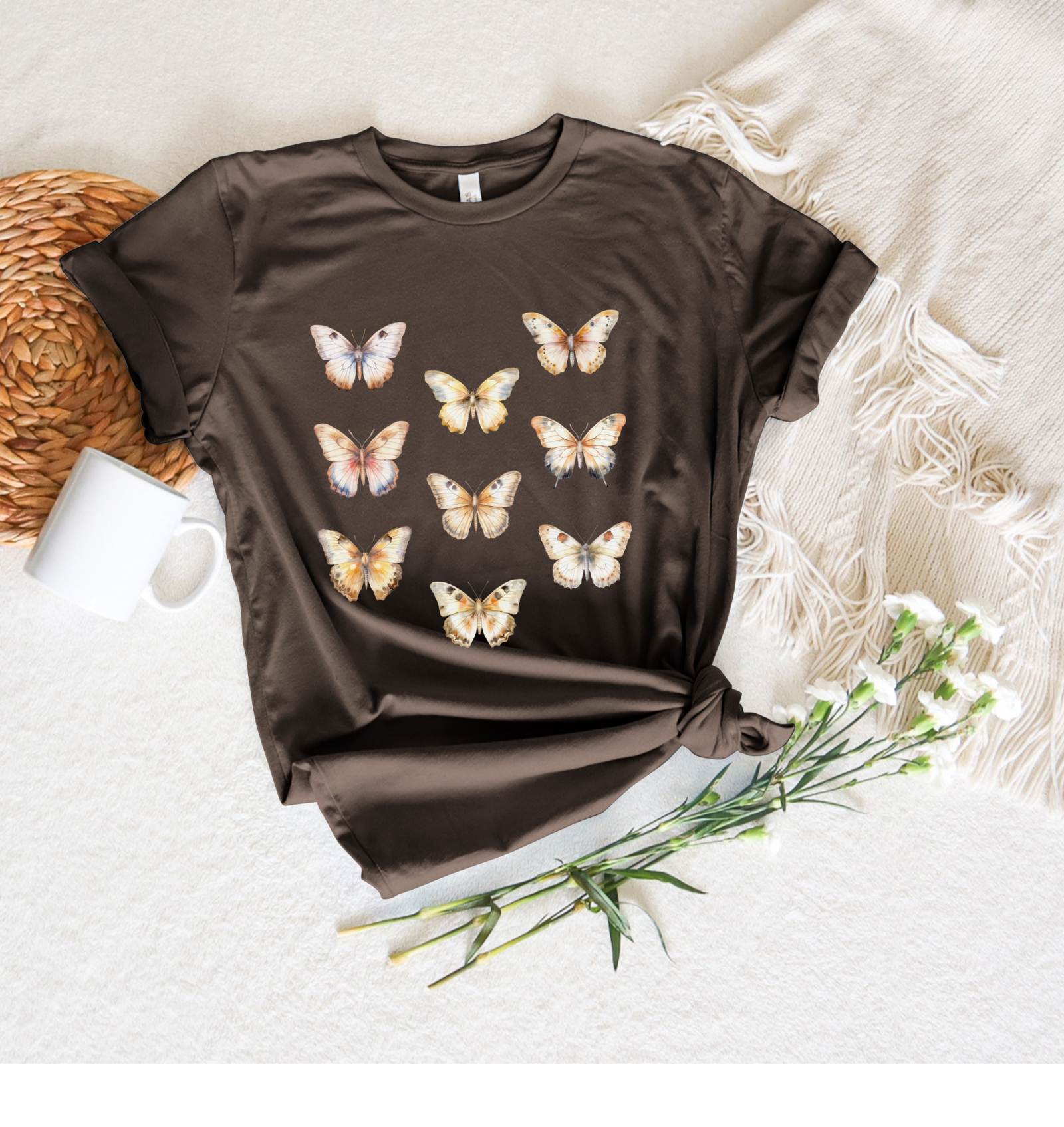 White Butterfly Tee - Stitch Squad Co